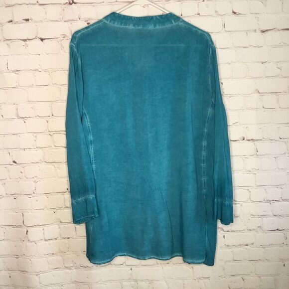 New Exclusively for Signals Women's Tunic Top Sz 1X‎ Blue Boho - Picture 7 of 8